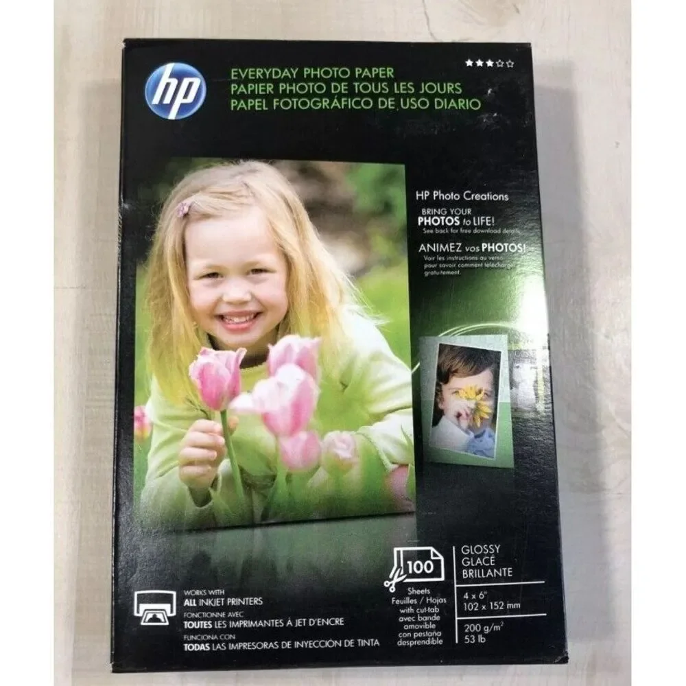 HP Genuine Everyday Photo‎ Paper 100 Sheets 4x6 Glossy Sealed NEW #503